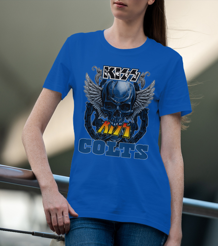 Kiss Colts Skull Wings Indianapolis Colts T-Shirt
