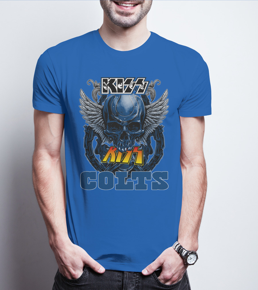 Kiss Colts Skull Wings Indianapolis Colts T-Shirt