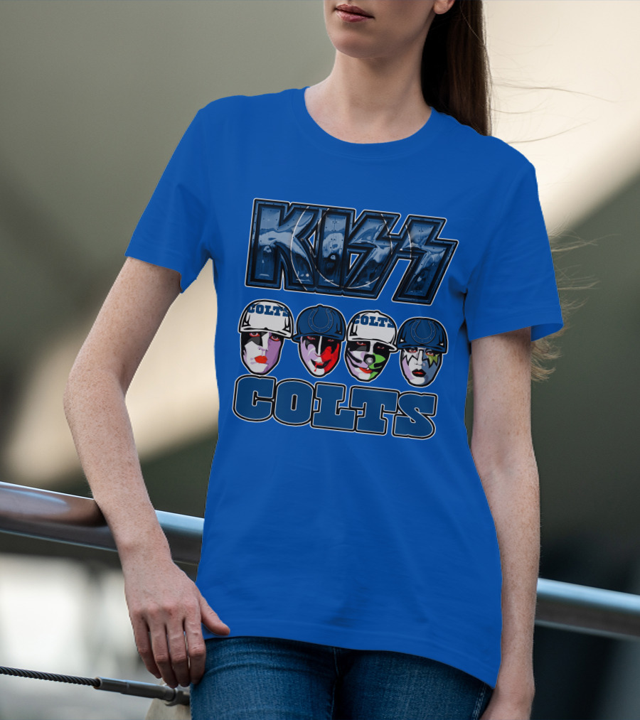 Kiss Colts Indianapolis Football Fan Facepaint Fusion T-Shirt