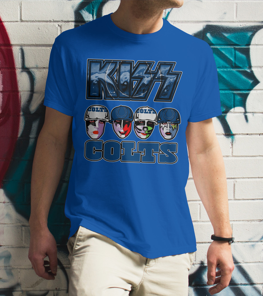 Kiss Colts Indianapolis Football Fan Facepaint Fusion T-Shirt