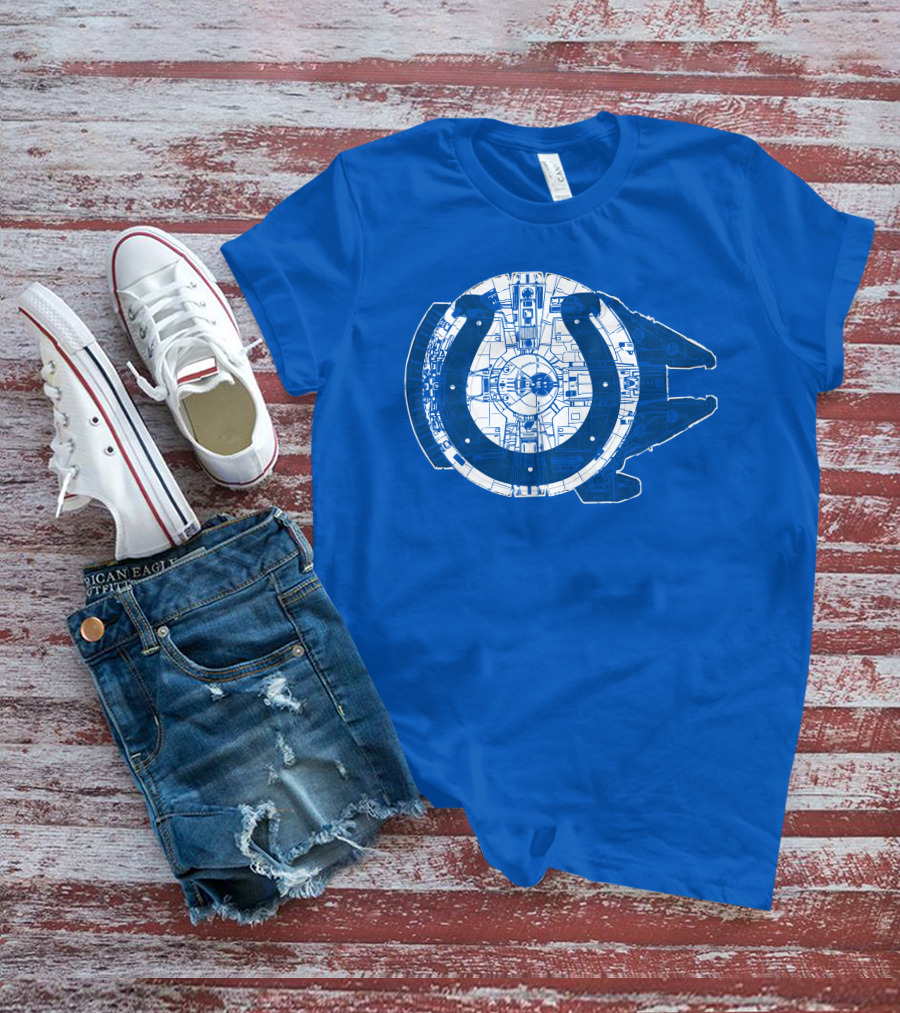 Indianapolis Colts 55 Millennium Falcon Blueprint T-Shirt