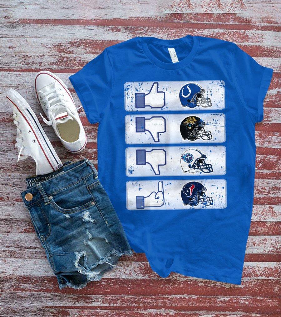 Indianapolis Colts Helmet Thumbs Up Rival Nfl Teams Jaguars Titans Texans T-Shirt