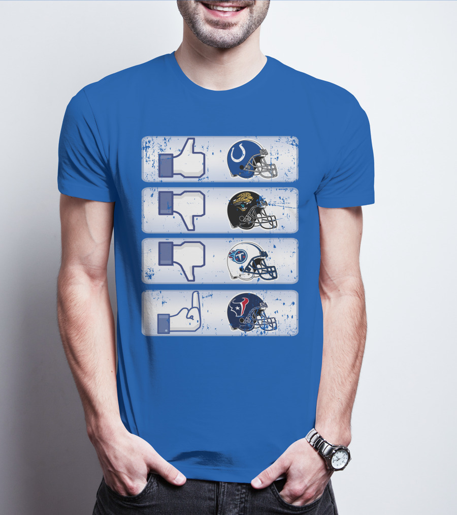 Indianapolis Colts Helmet Thumbs Up Rival Nfl Teams Jaguars Titans Texans T-Shirt