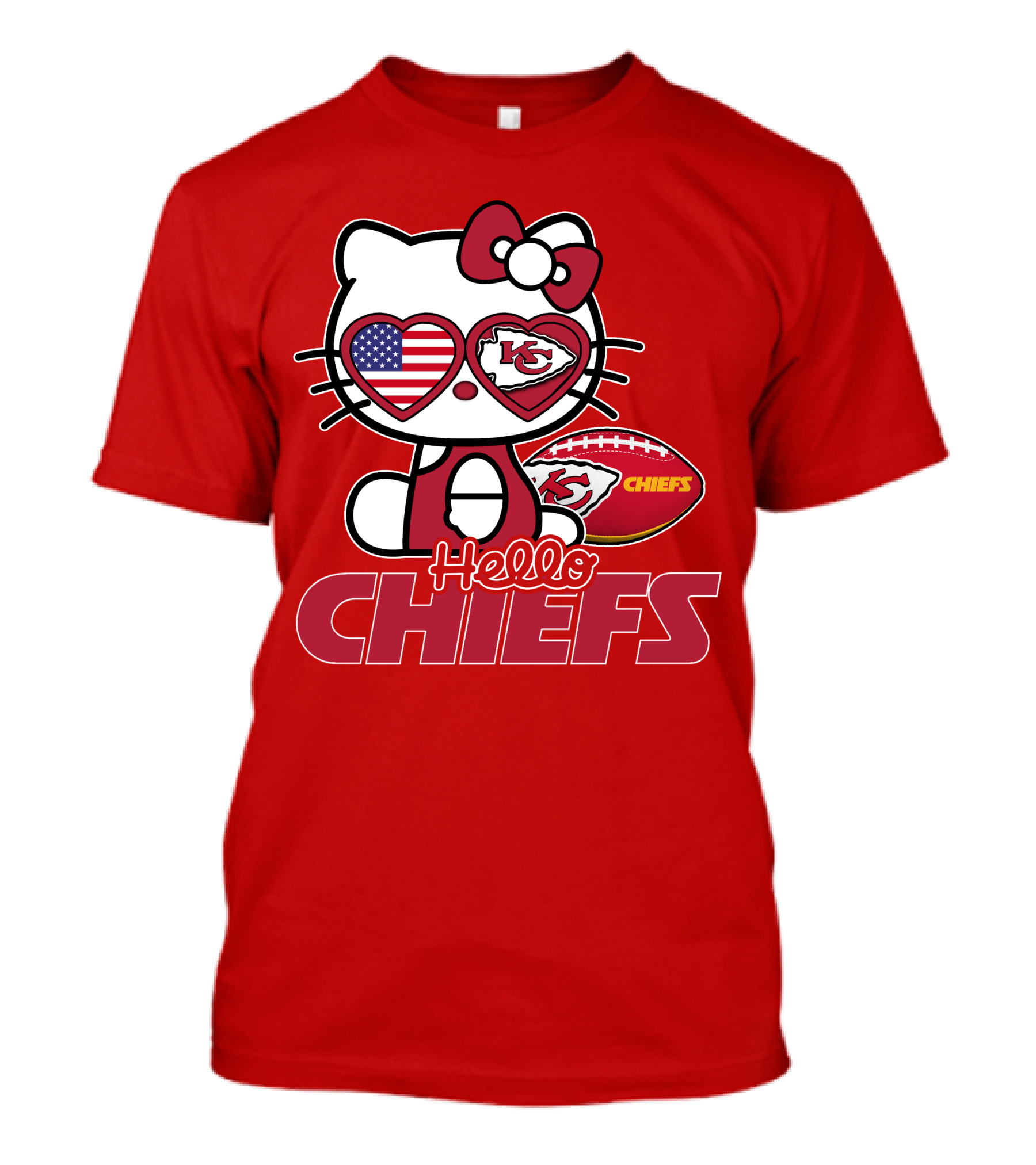 Hello Kitty Chiefs Kansas City Football USA T-Shirt