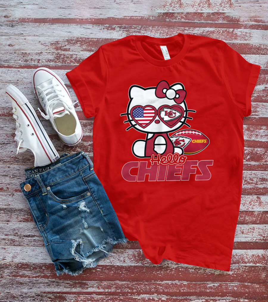 Hello Kitty Chiefs Kansas City Football USA T-Shirt