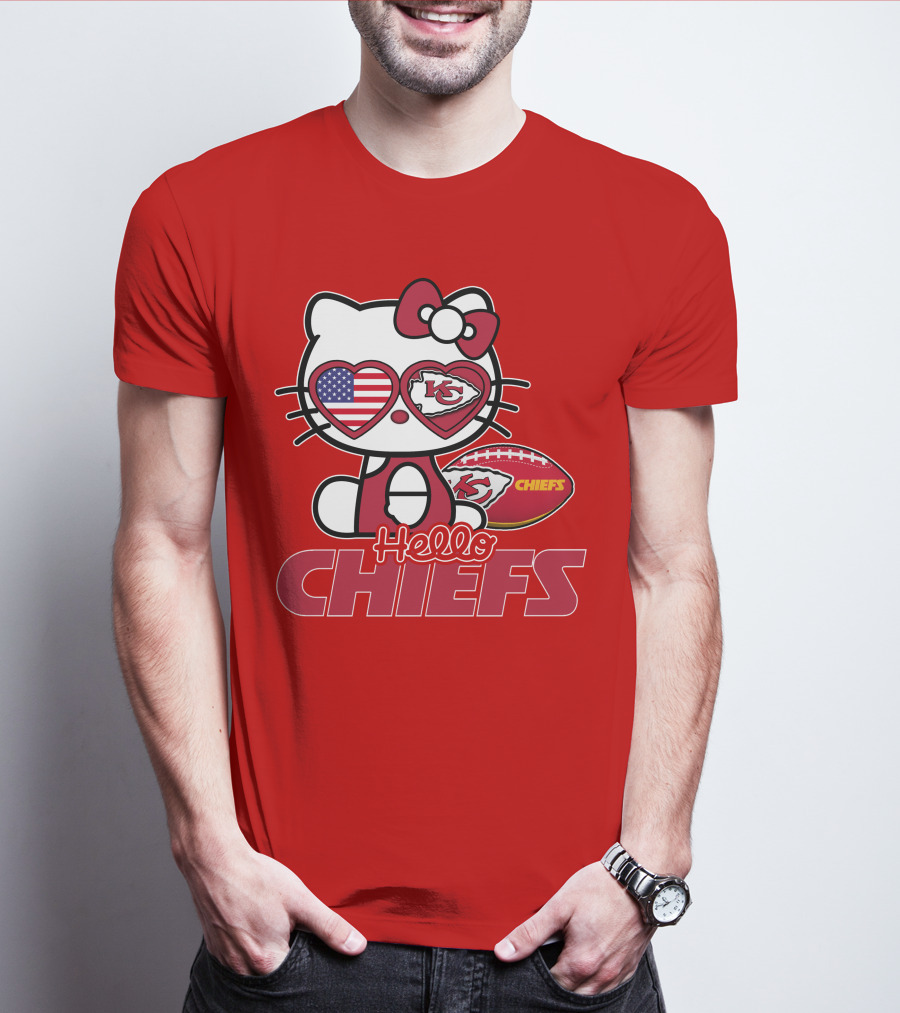 Hello Kitty Chiefs Kansas City Football USA T-Shirt