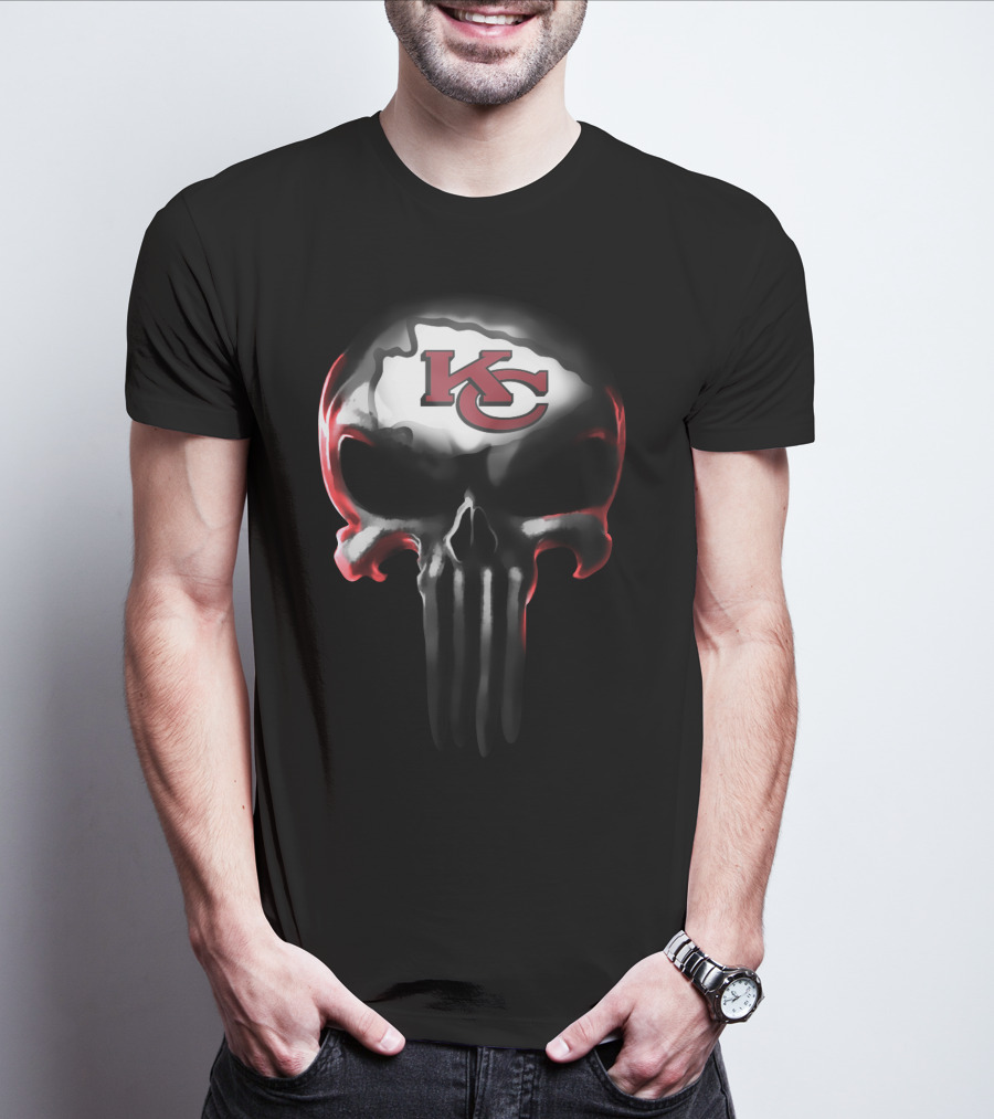 Kansas City Chiefs Kc Skull T-Shirt
