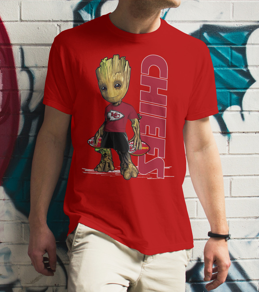 Groot V1 Kansas City Chiefs Football Character Chiefs T-Shirt