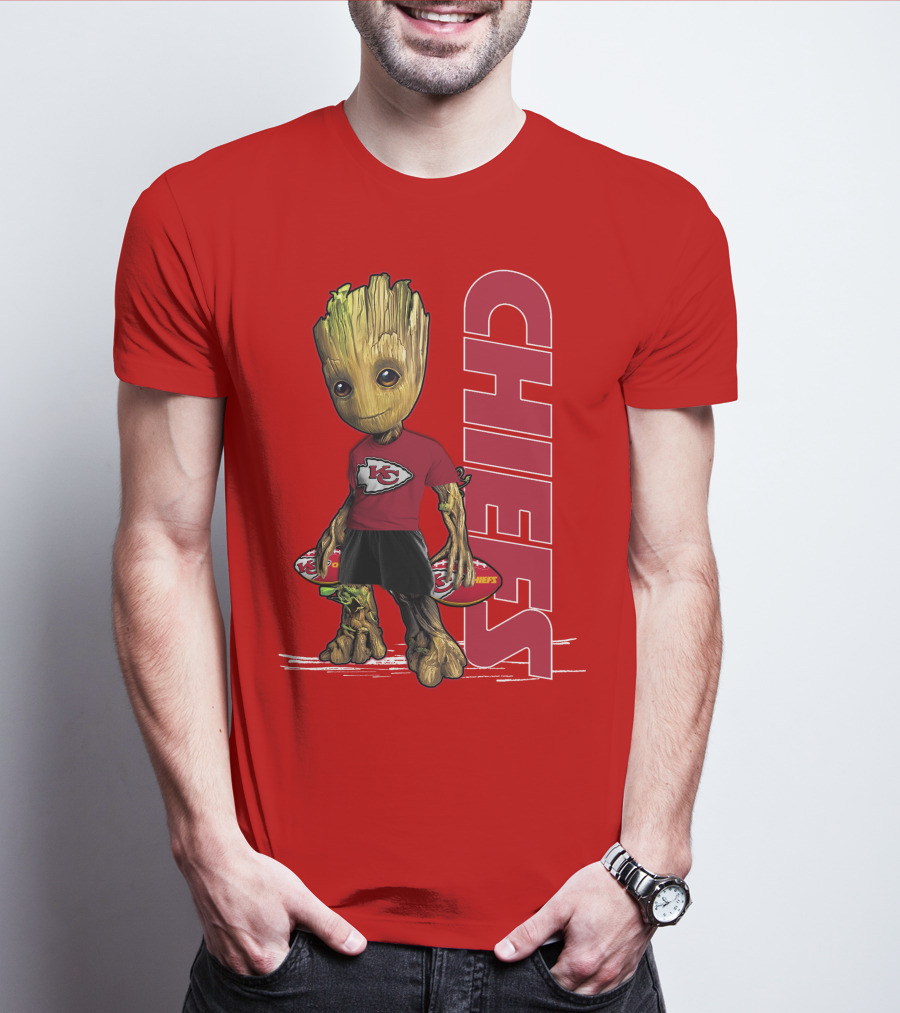 Groot V1 Kansas City Chiefs Football Character Chiefs T-Shirt
