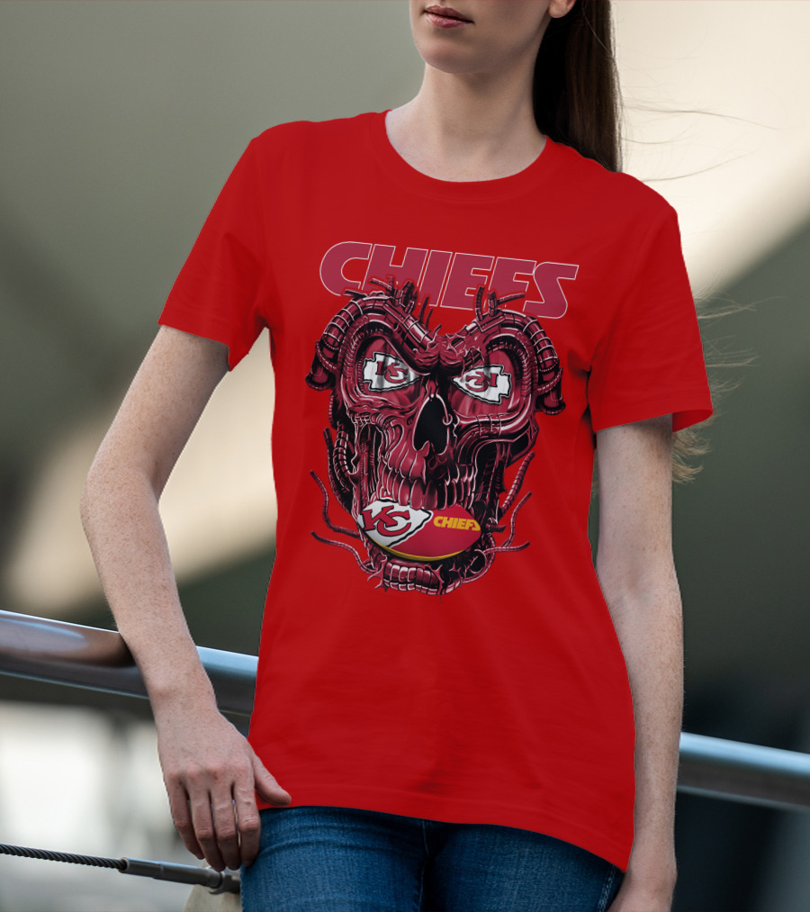 Chiefs Dragonskull Kansas City Football T-Shirt