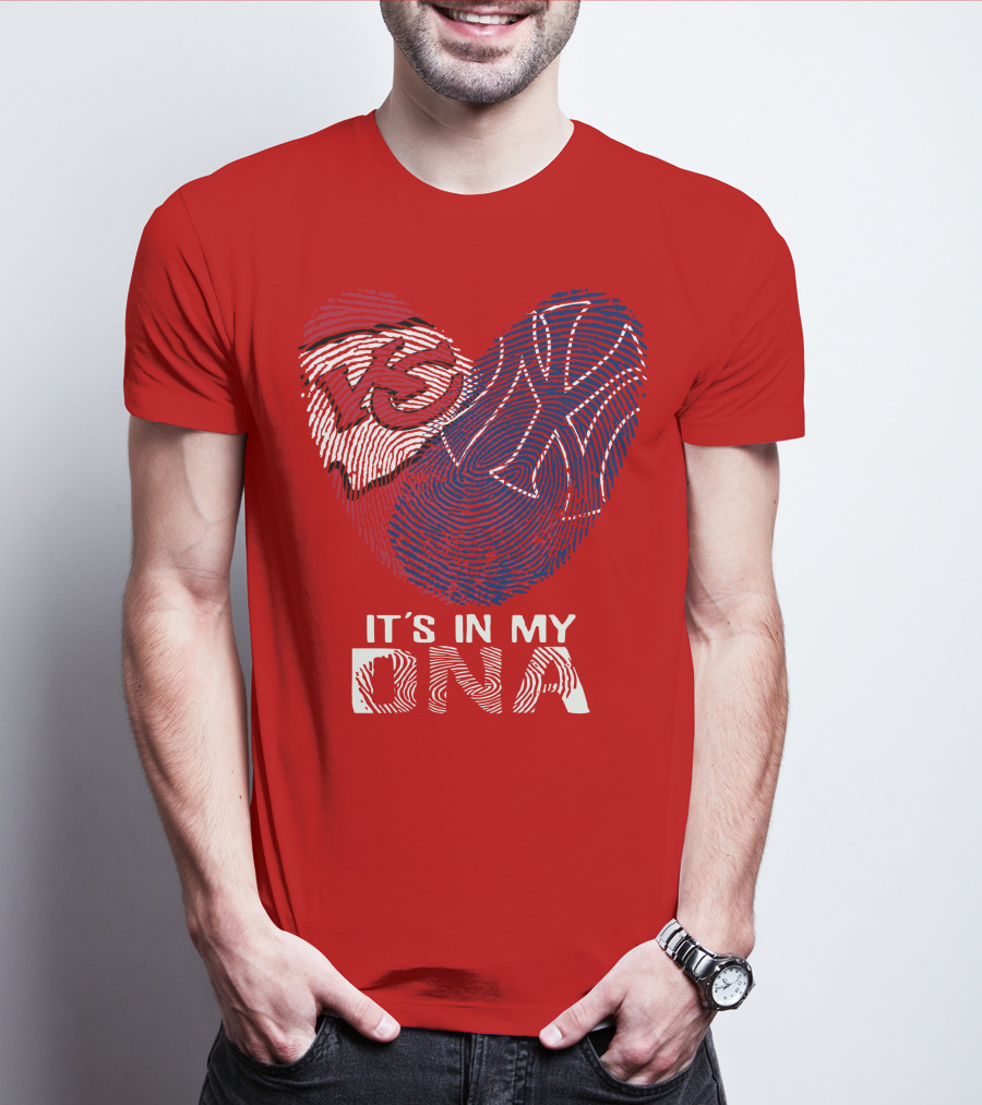 Kansas City Chiefs It's In My Dna Football Fingerprint Heart T-Shirt