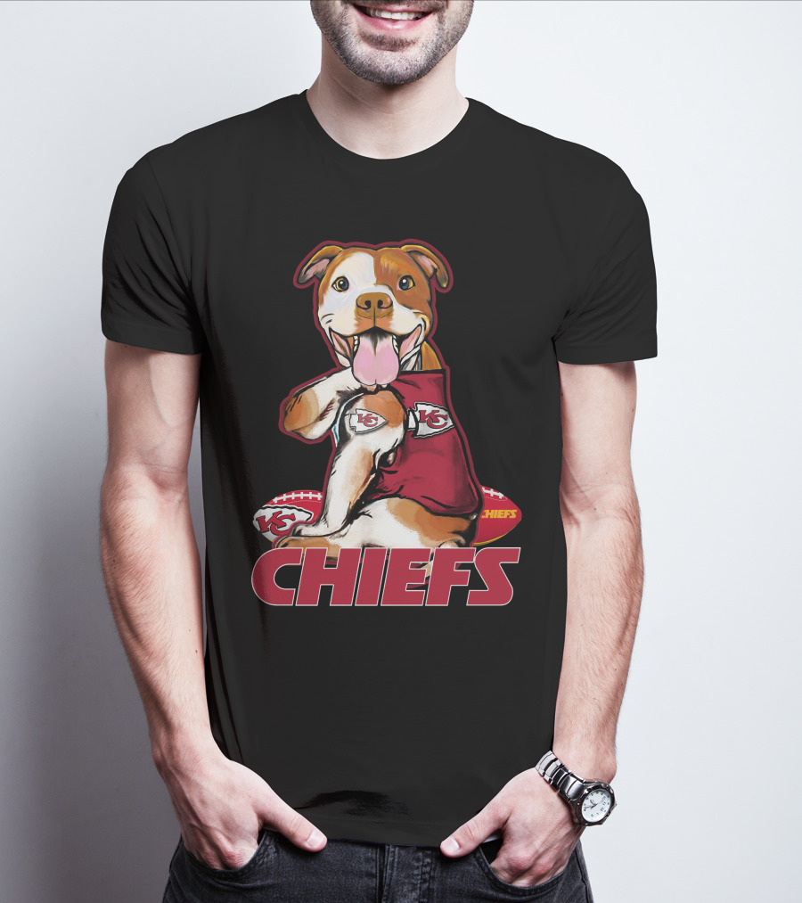 Pittbull KC Chiefs Football Mascot Fan T-Shirt