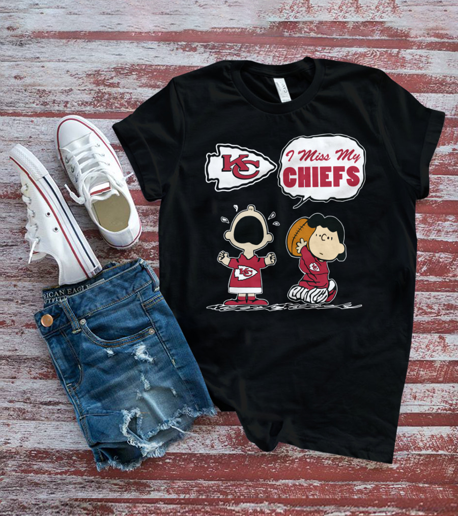 I Miss My Kansas City Chiefs Peanuts Football T-Shirt