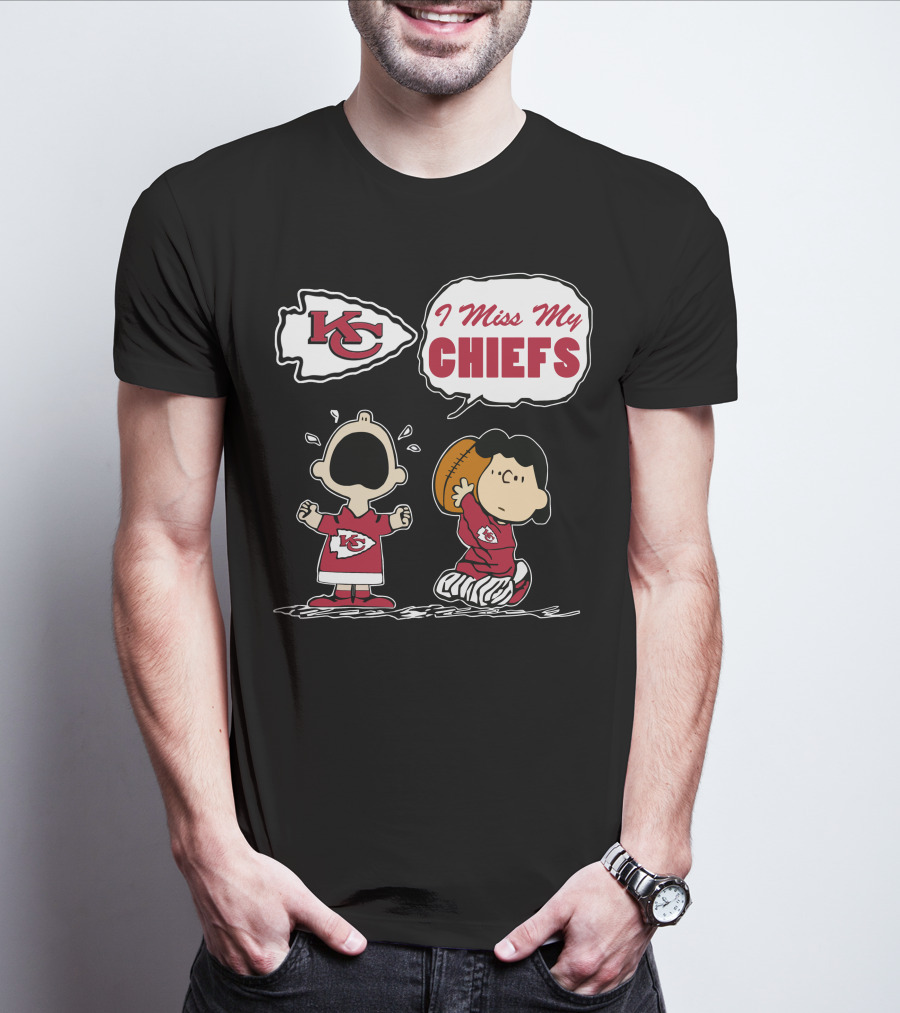 I Miss My Kansas City Chiefs Peanuts Football T-Shirt