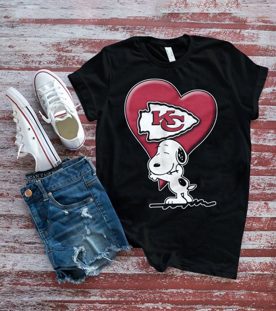 Snoopy Kansas City Chiefs Heart T-Shirt