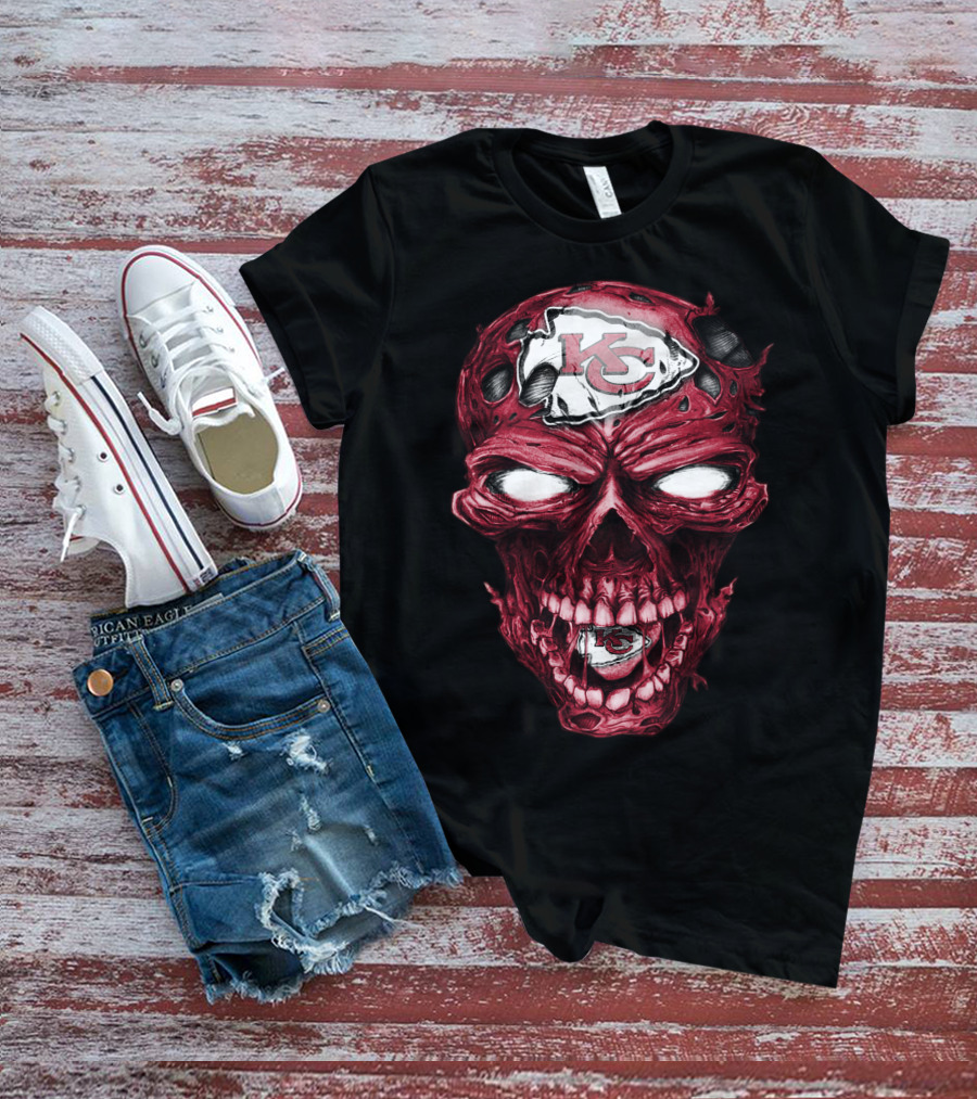 Kansas City Chiefs Skull Head T-Shirt