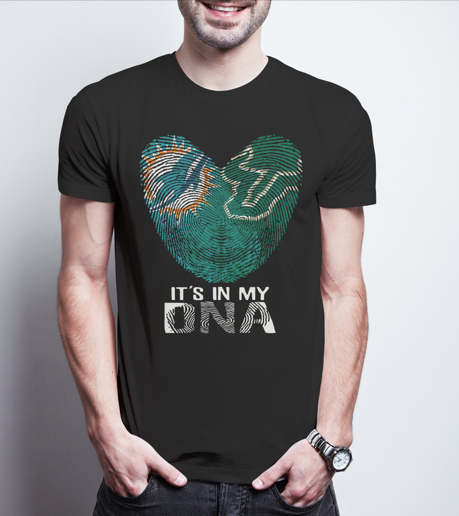 Miami Dolphins It's In My Dna Fingerprint T-Shirt