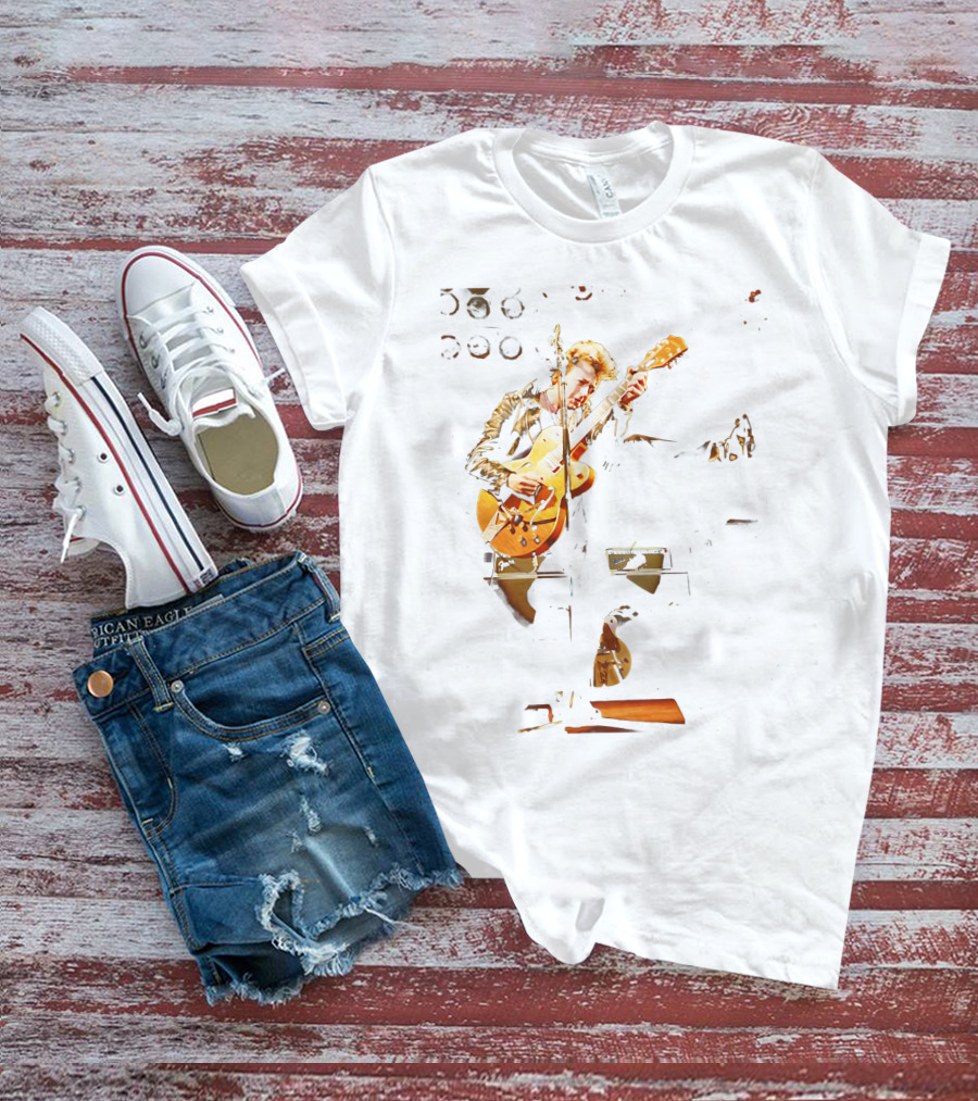 Straycats Rockabilly Guitarist In Leather Jacket T-Shirt