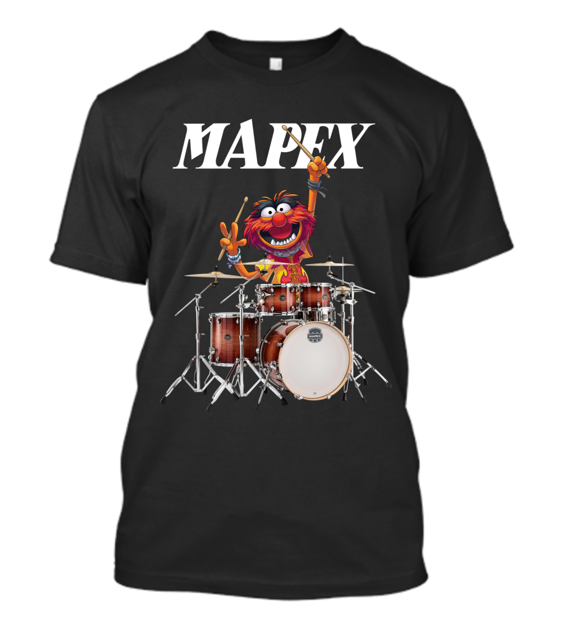 Mapex Animal From The Muppets Playing Drums Enthusiastically T-Shirt