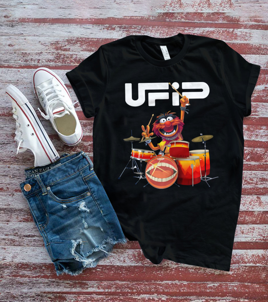 Animal Playing UFIP Drums Featuring The Muppets Character T-Shirt