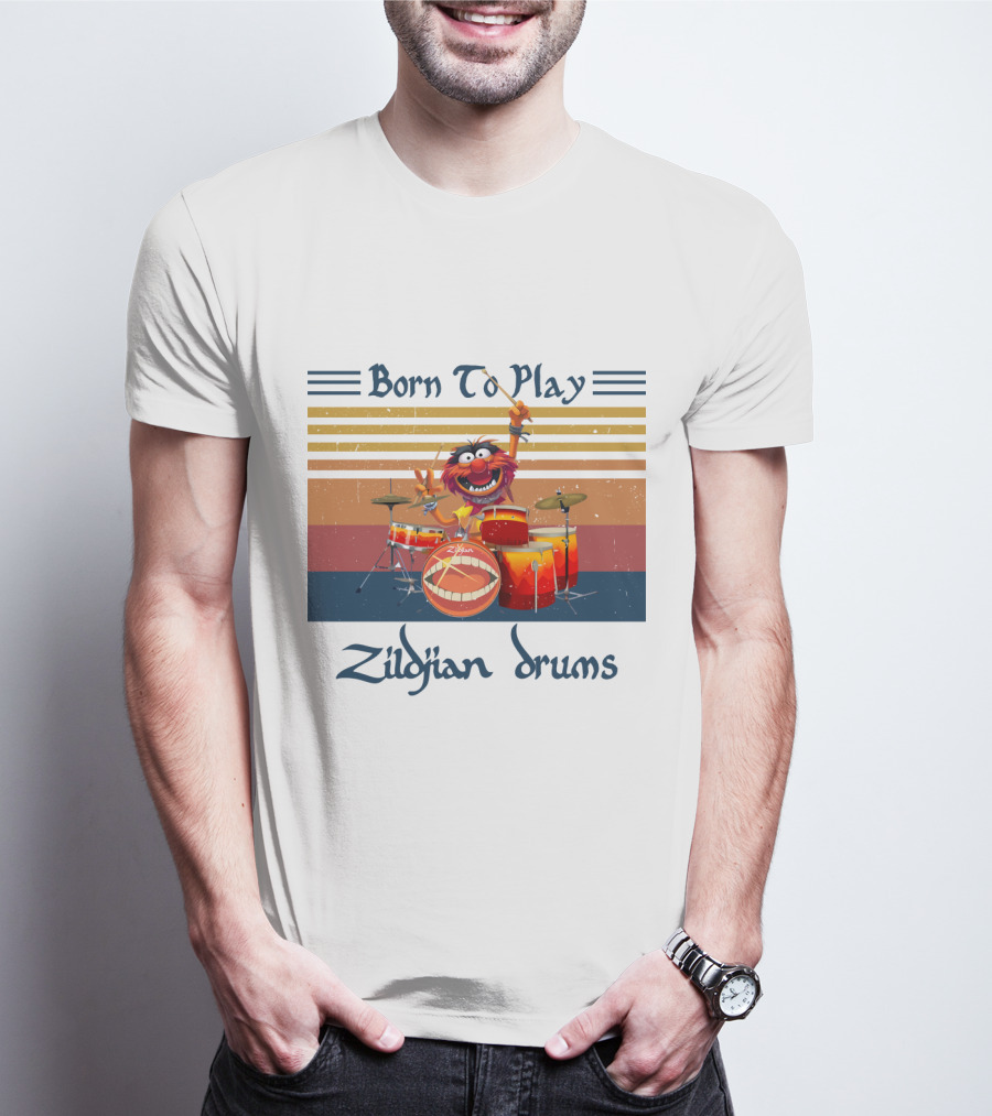 Born To Play Zildjian Drums Muppets Animal Vintage T-Shirt