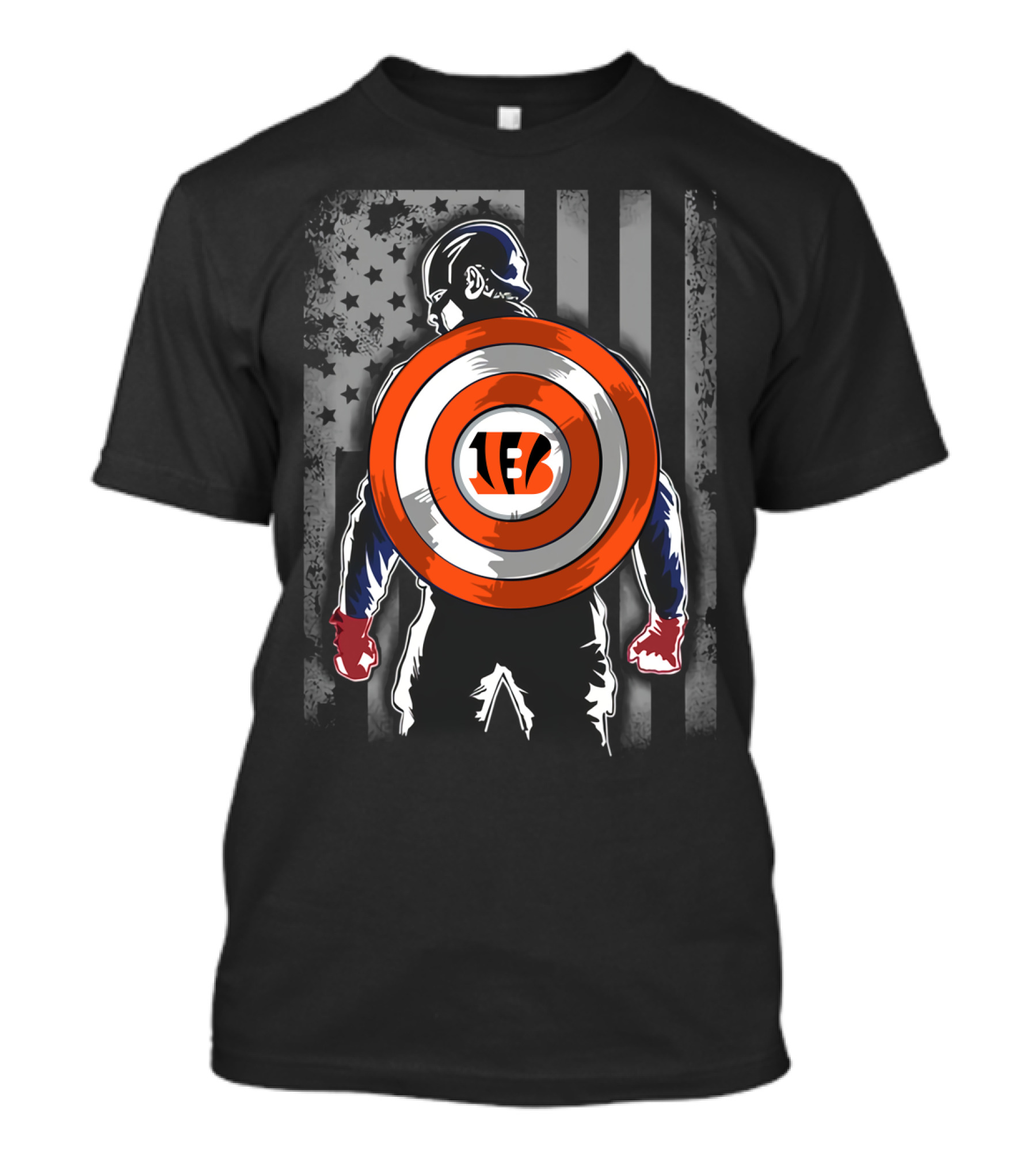 Cincinnati Bengals Captain America Shield T-Shirt
