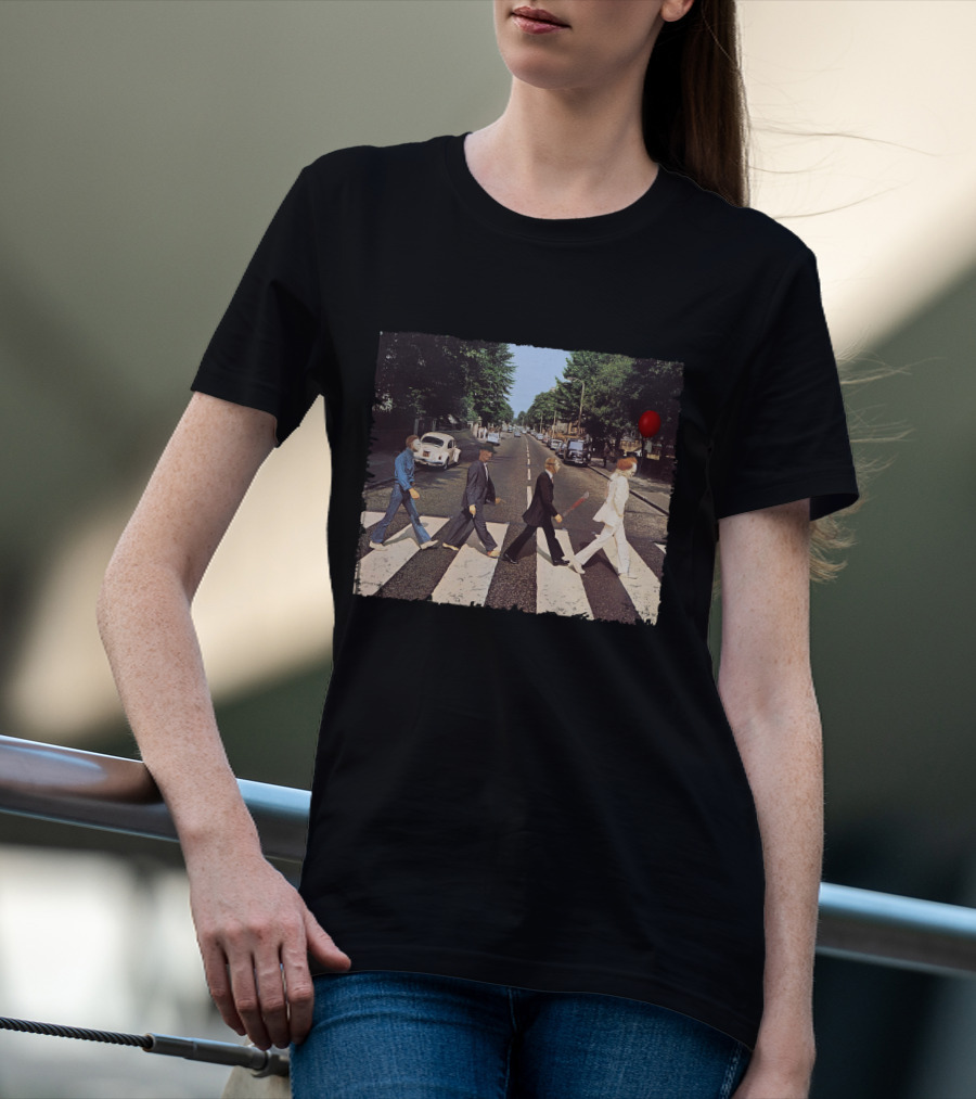 Abbey Road Horror Movie Icons Crossover Scene T-Shirt