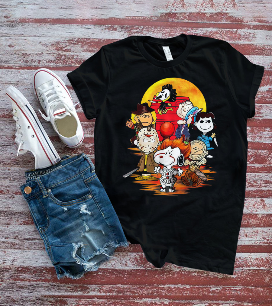 Snoopy And Friends Halloween Horror Mashup T-Shirt