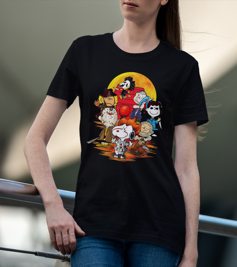 Snoopy And Friends Halloween Horror Mashup T-Shirt