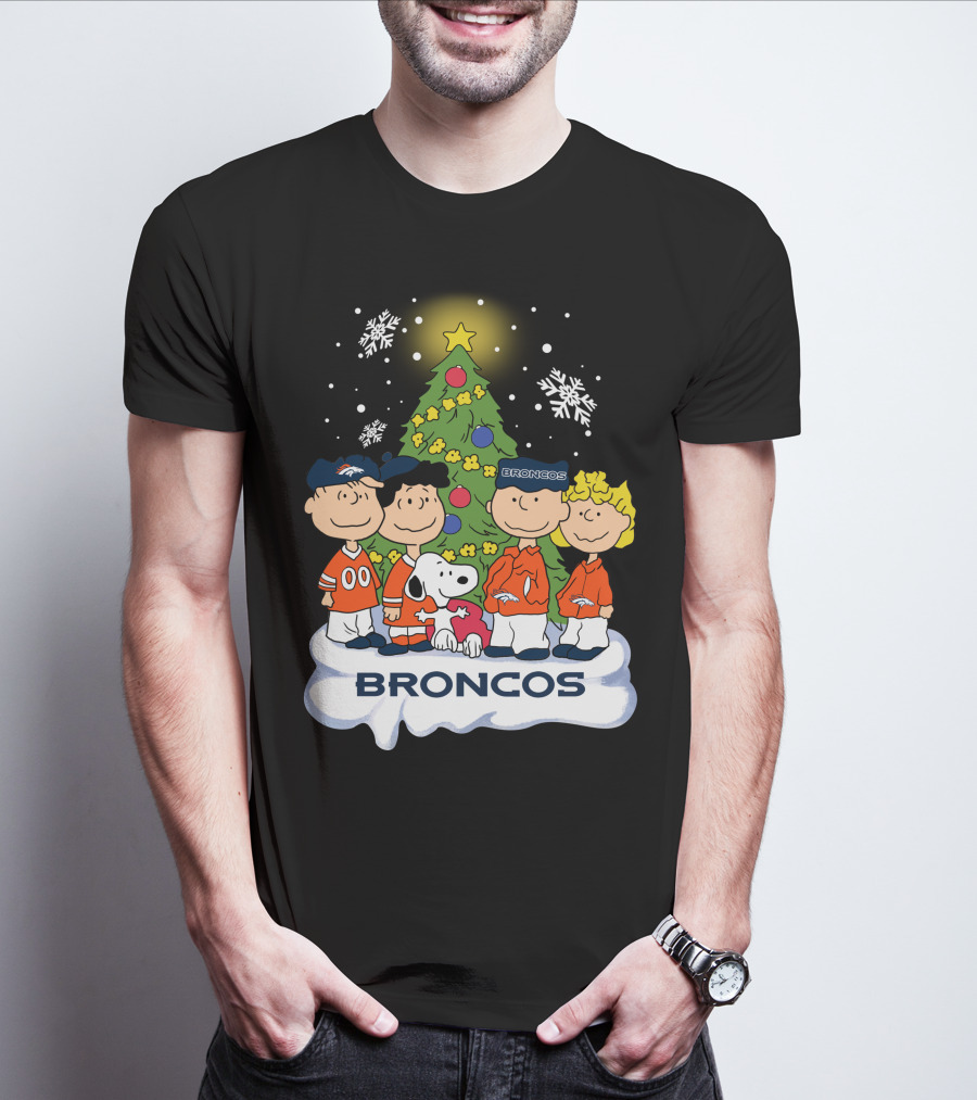 Broncos Christmas Snoopy And Peanuts Characters Holiday T-Shirt