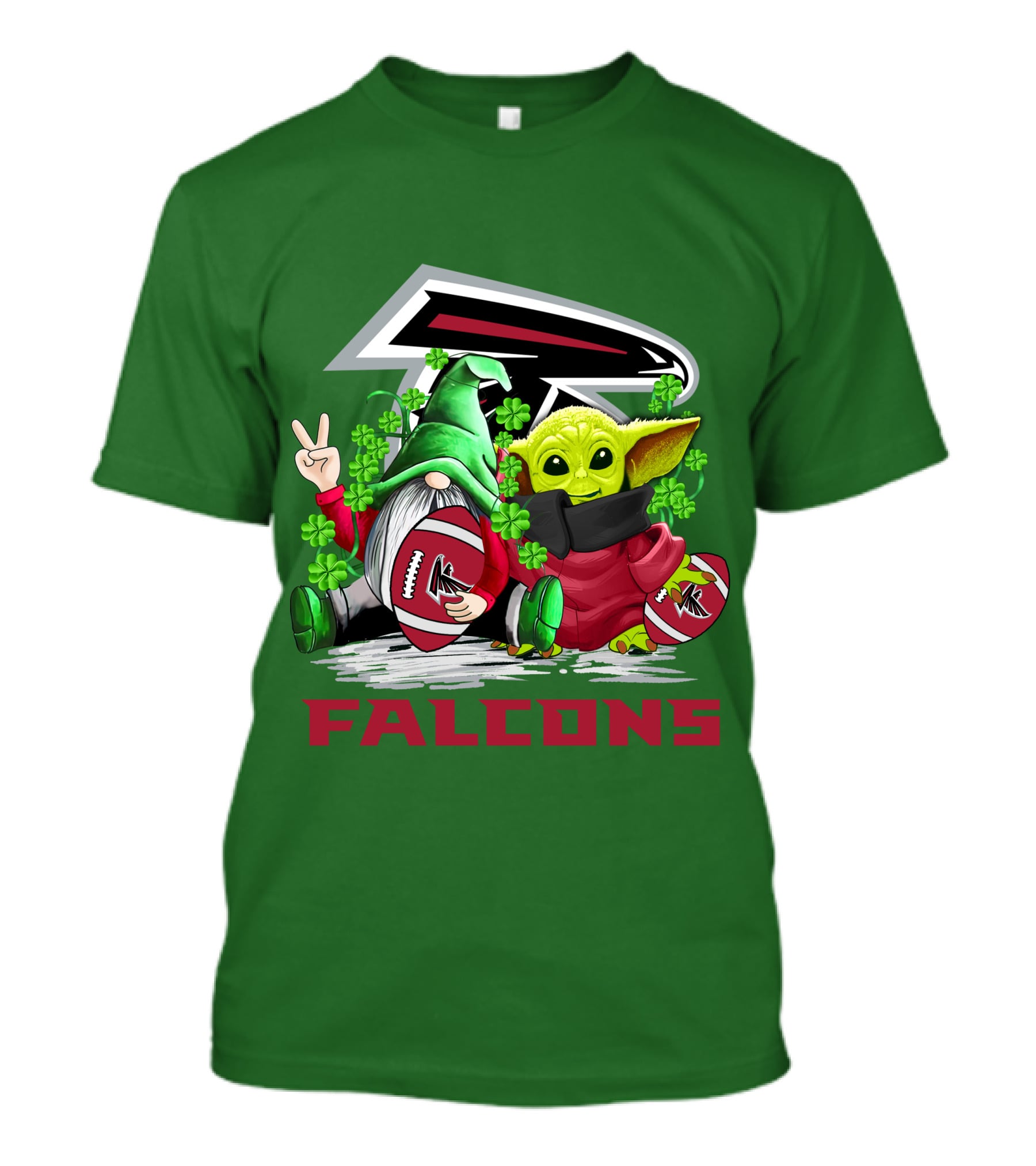Atlanta Falcons St. Patrick's Day Football Gnome And Baby Alien T-Shirt