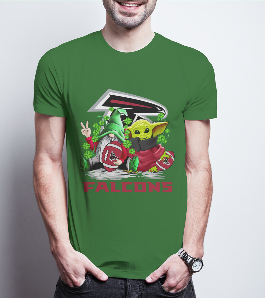Atlanta Falcons St. Patrick's Day Football Gnome And Baby Alien T-Shirt