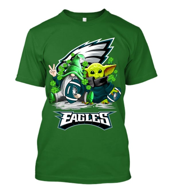 Philadelphia Eagles St. Patrick’s Day Football With Gnome And Baby Alien T-Shirt