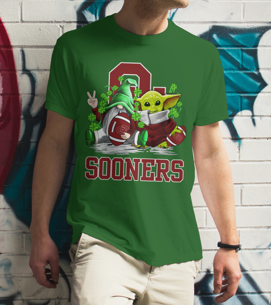 Oklahoma Sooners St. Patrick's Day Football Gnome And Alien T-Shirt