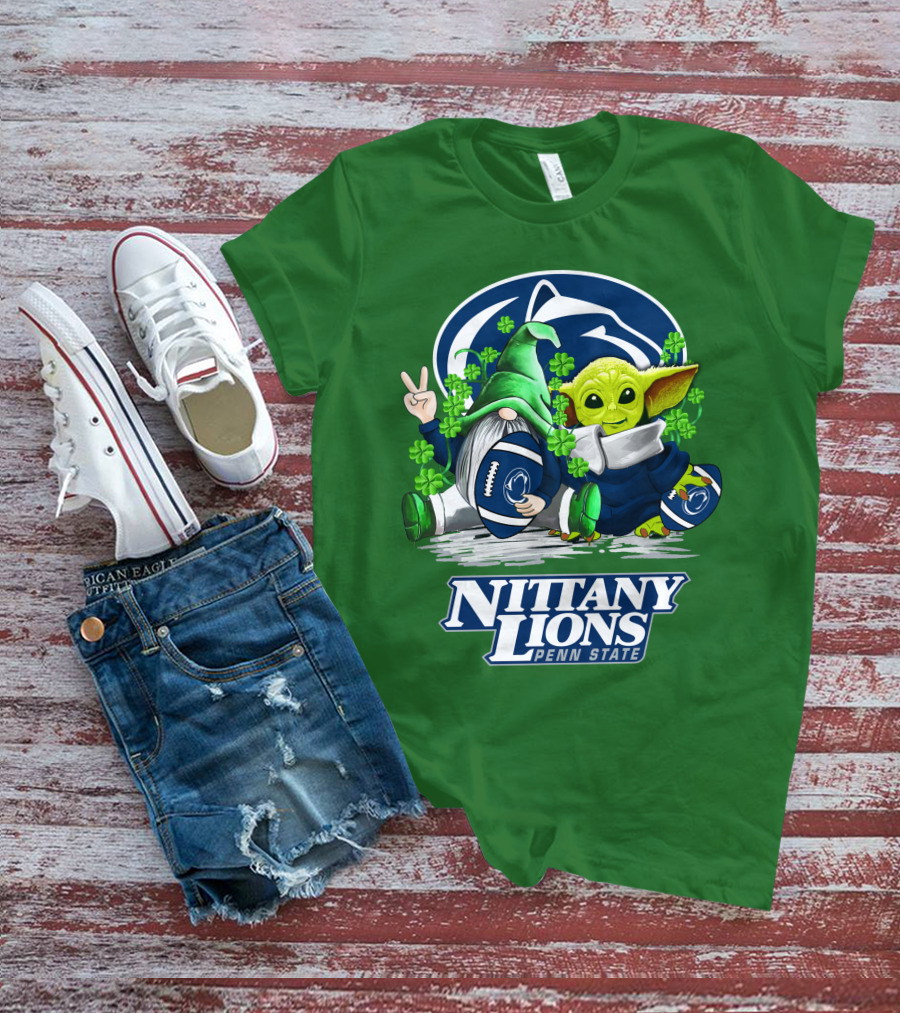 Penn State Nittany Lions St. Patrick's Day Football Shamrocks T-Shirt