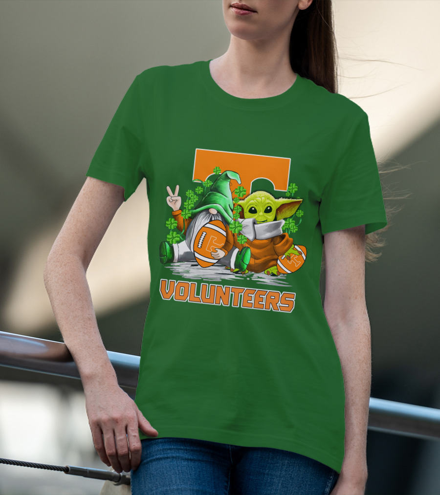 Tennessee Volunteers Football St. Patrick’s Day Gnome And Baby Alien T-Shirt