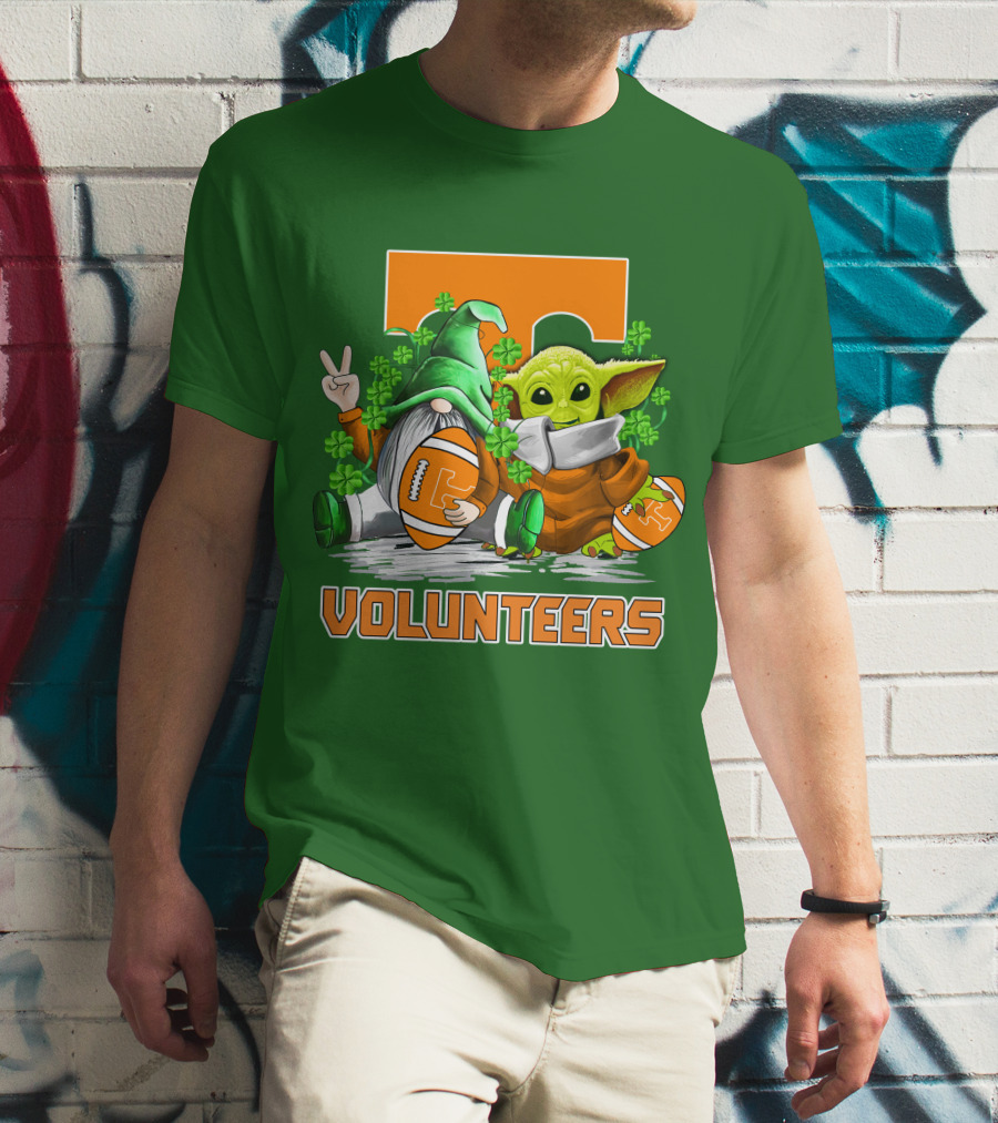 Tennessee Volunteers Football St. Patrick’s Day Gnome And Baby Alien T-Shirt