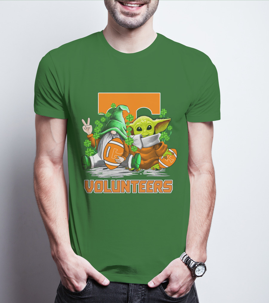 Tennessee Volunteers Football St. Patrick’s Day Gnome And Baby Alien T-Shirt