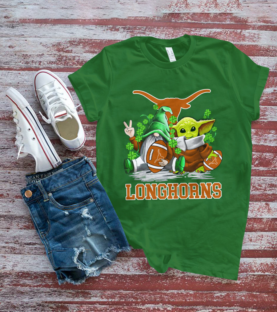 Texas Longhorns Football Patrick’s Day Longhorns Gnome Baby Jedi T-Shirt