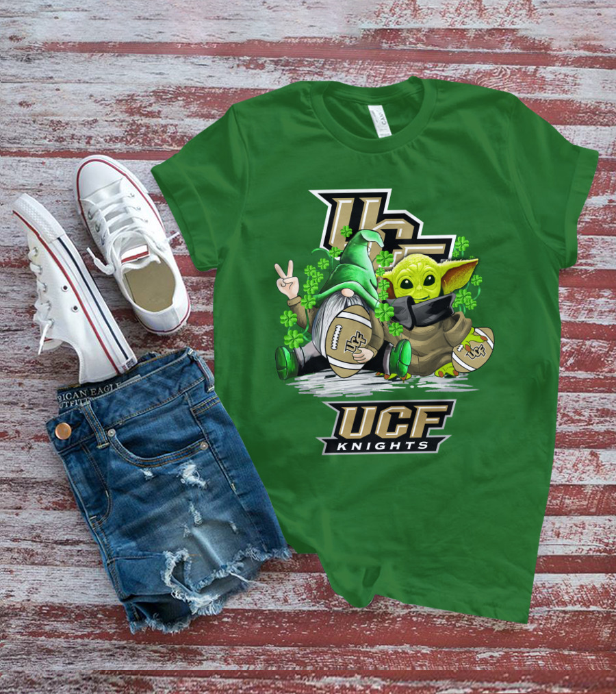 UCF Knights Football St. Patrick's Day Shamrock Gnome Baby Alien T-Shirt