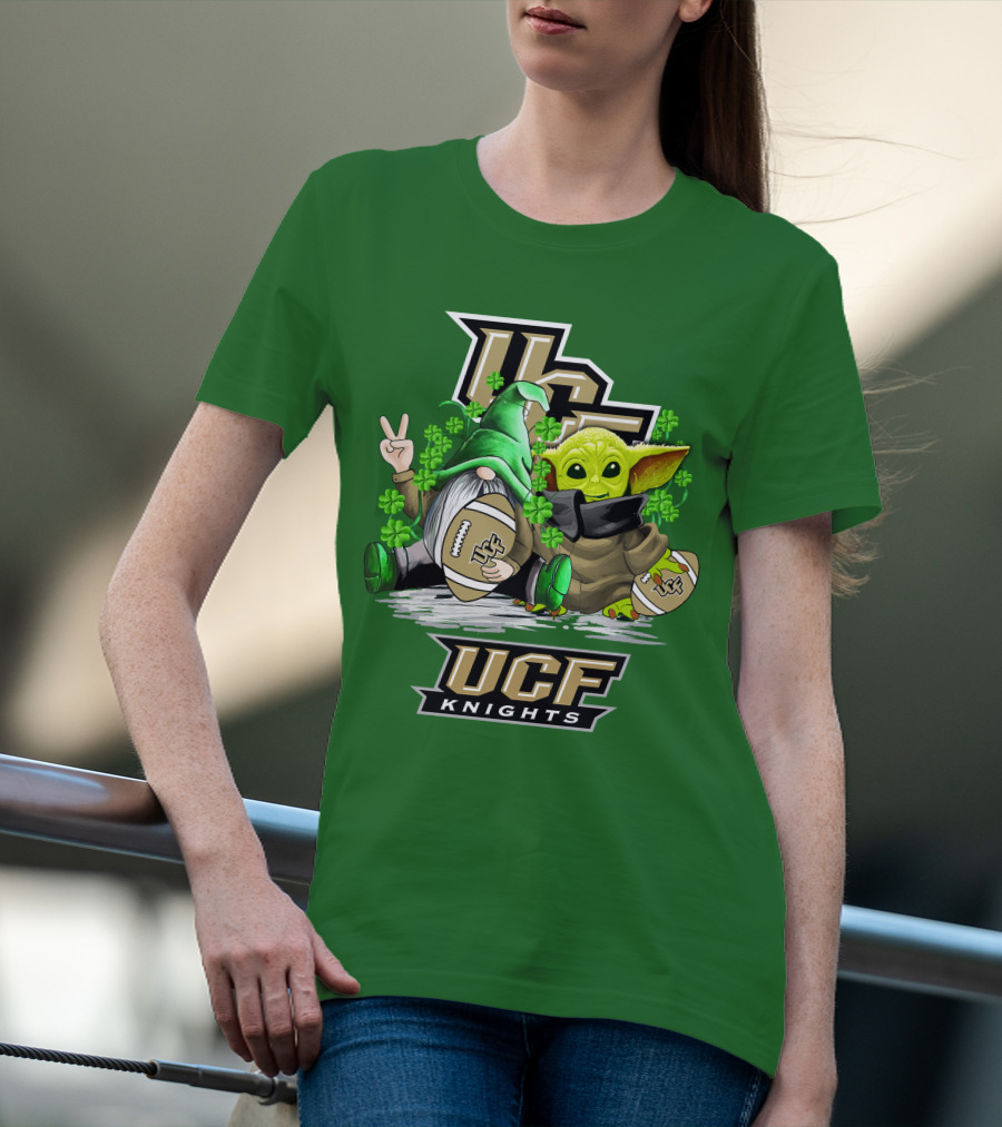 UCF Knights Football St. Patrick's Day Shamrock Gnome Baby Alien T-Shirt
