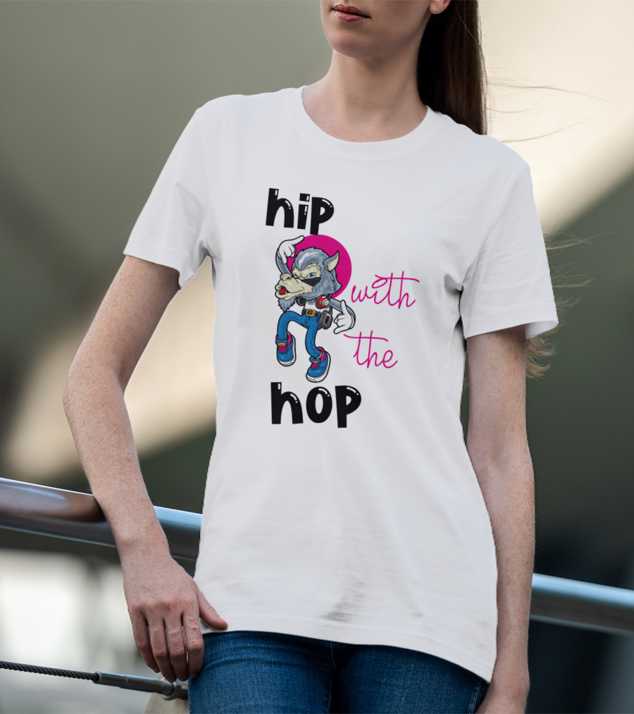Hip With The Hop Dancing Donkey In Headphones Animation T-Shirt
