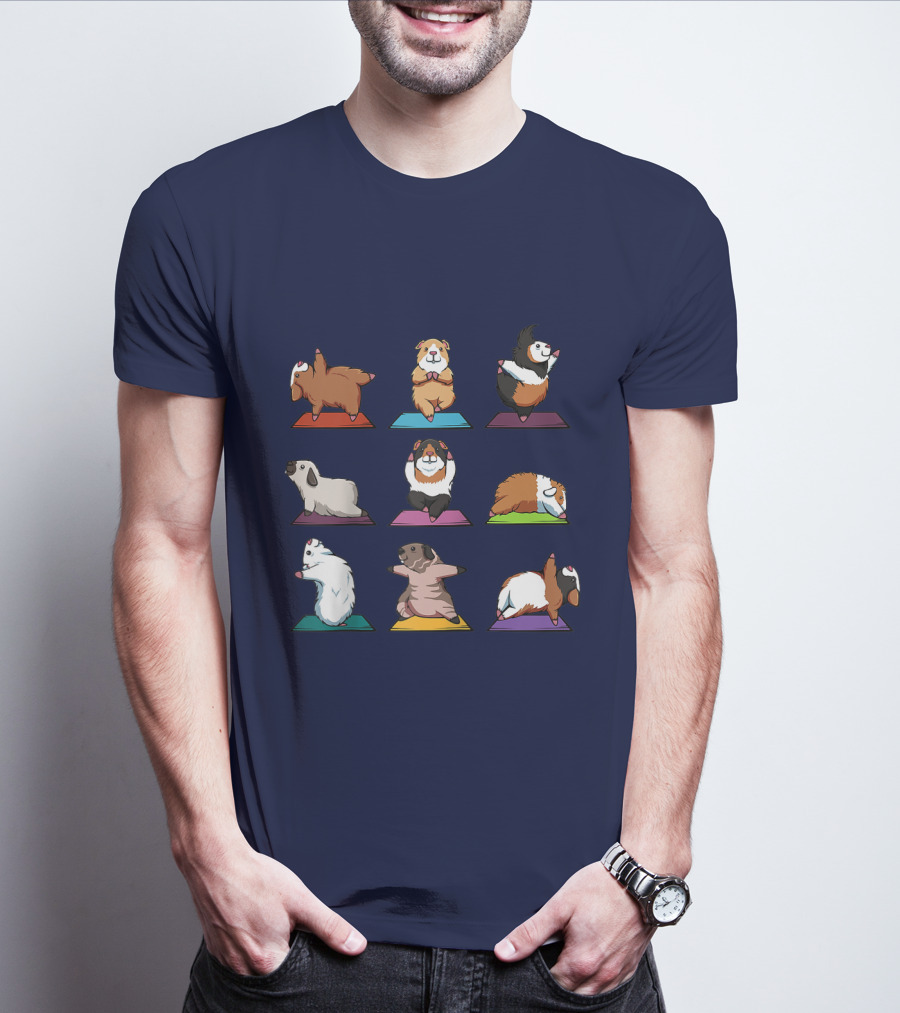 Guinea Pig Yoga Poses Cute Animal Humor T-Shirt