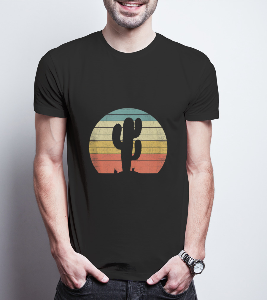 Retro Sunset Saguaro Cactus T-Shirt