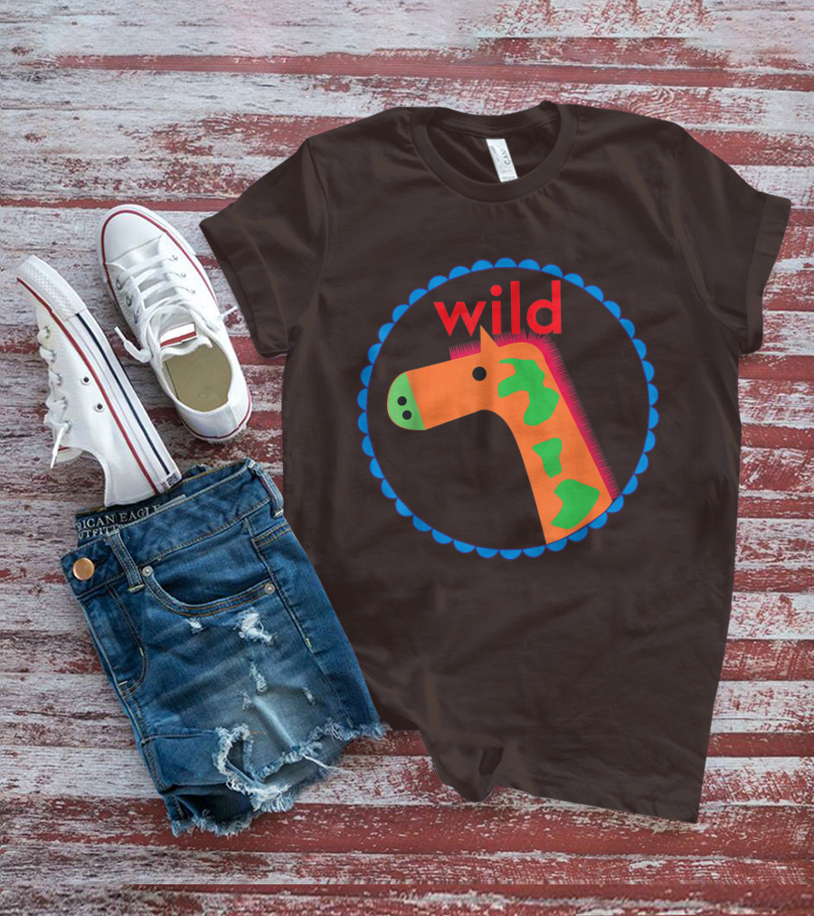 Wild Horse Multicolored Pattern Circle T-Shirt