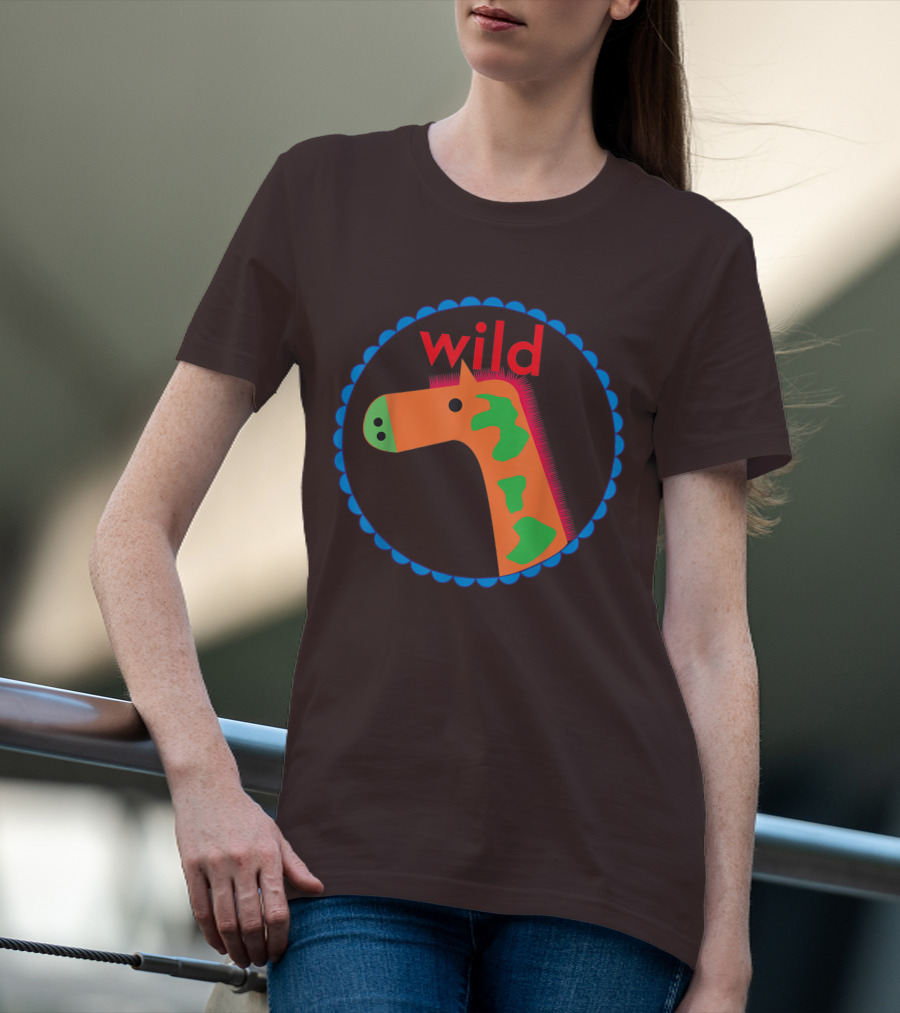 Wild Horse Multicolored Pattern Circle T-Shirt