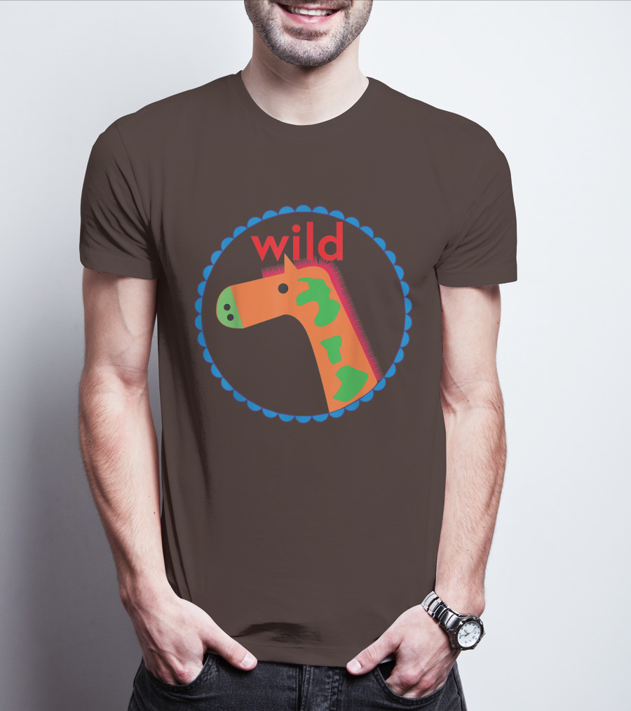 Wild Horse Multicolored Pattern Circle T-Shirt