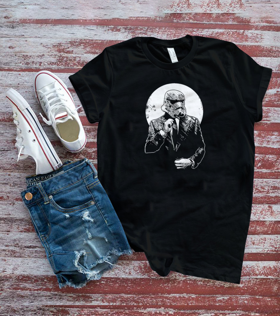 Stormtrooper In Suit Moon Background T-Shirt