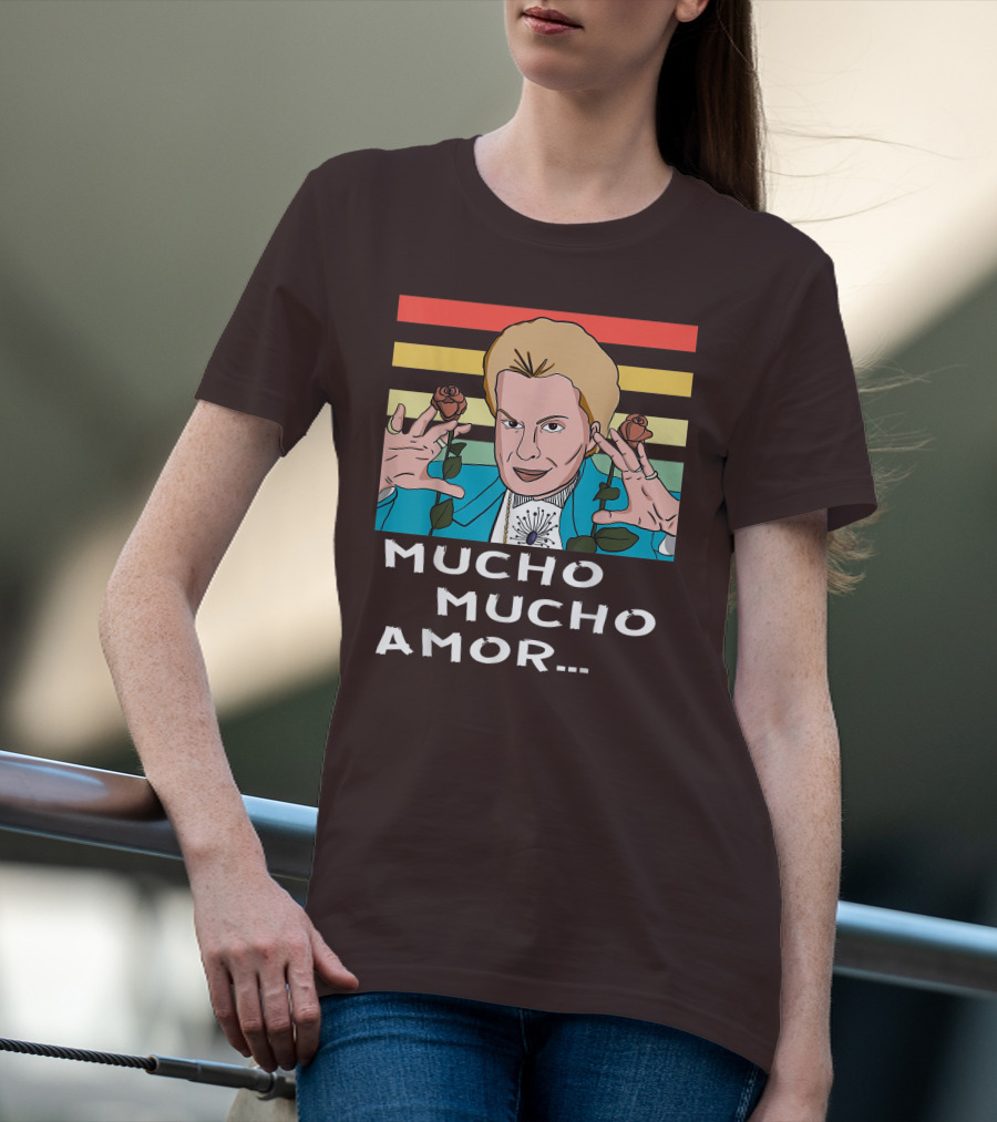 Mucho Mucho Amor Walter Mercado Nostalgic Iconic Look Roses Retro Vibes T-Shirt