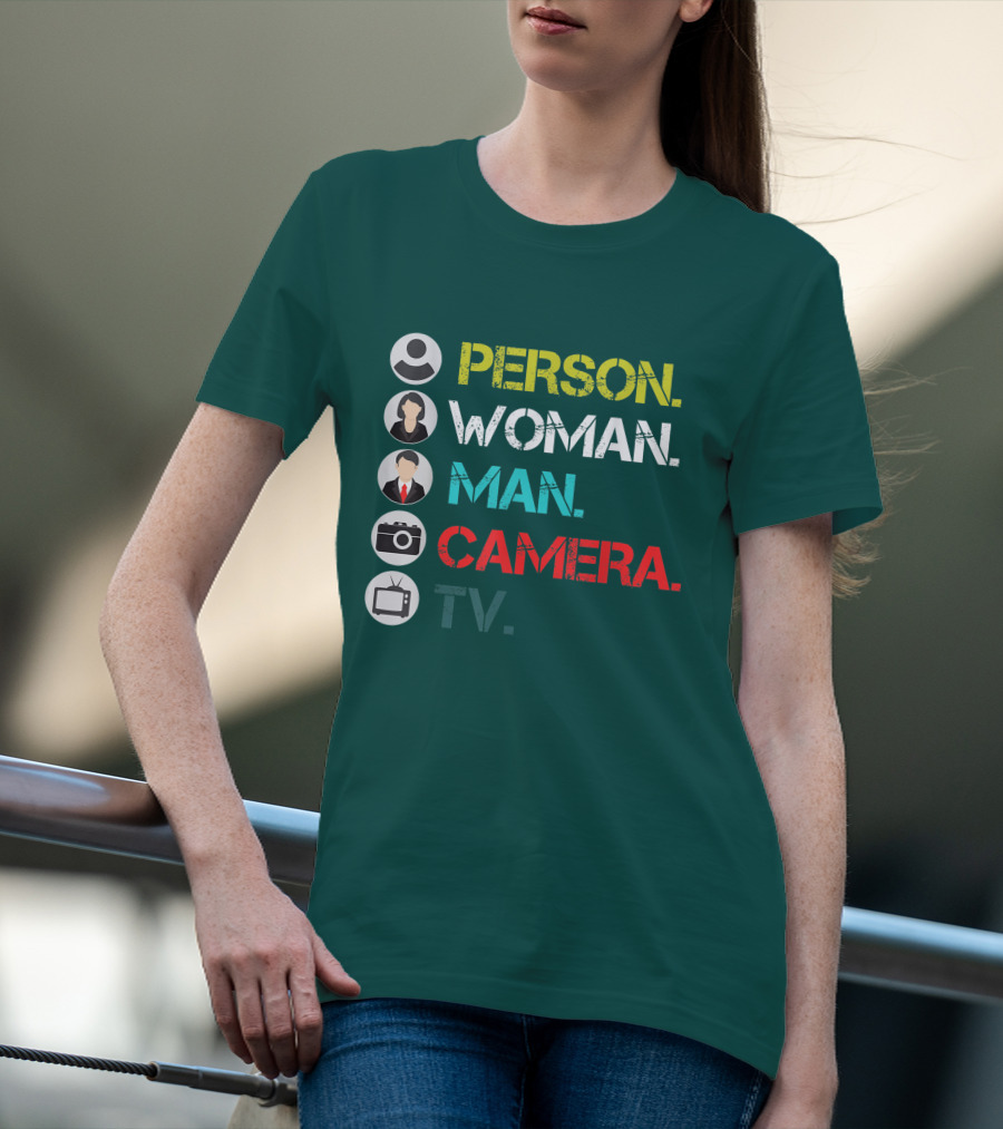 PERSON WOMAN MAN CAMERA TV Circle Icons T-Shirt